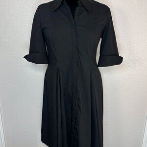 Share Coldwater Creek Black Button Down Shirt Fit Flare Dress - Women's 12